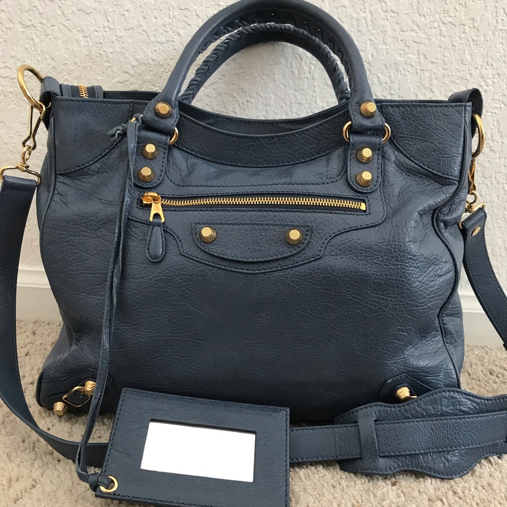 Balenciaga Agneau Velo Giant Gold 12 - Bleu Persan